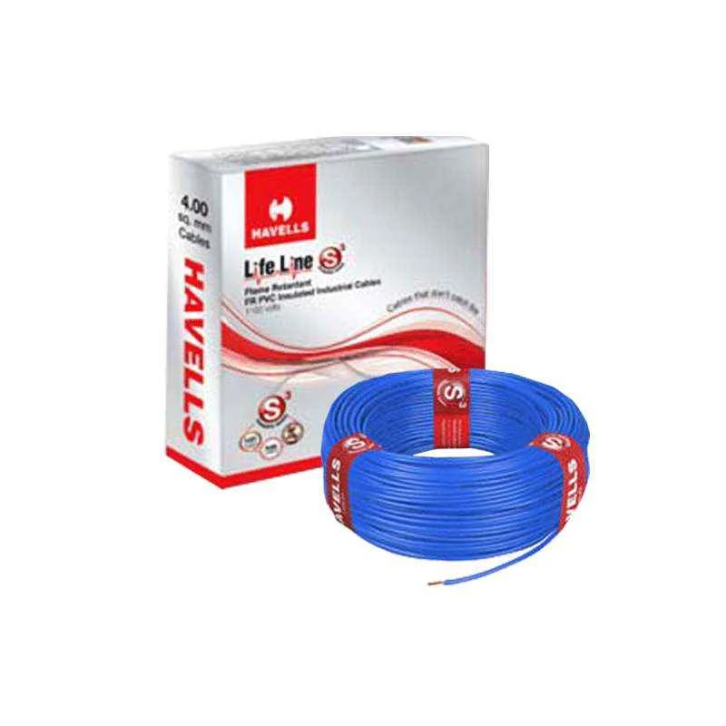 Havells 4 Sqmm Blue Life Guard FRLSH PVC Insulated Flexible Cable, WHFFFNBA14X0, Length: 90 M 3 Havells 4 Sqmm Blue Life Guard FRLSH PVC Insulated Flexible Cable, WHFFFNBA14X0, Length: 90 M