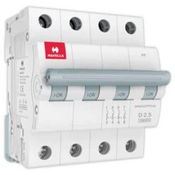 Havells Euro-II 2.5A Four Pole D Curve MCB, DHMGDFPF2x5