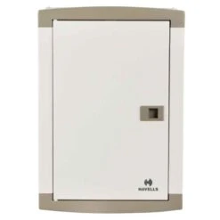 Havells QVE Series 4 Way Metal Grey TPN Single Door Distribution Board For MCB, RCCB &a; Isolator, DHDNTHCDRW04